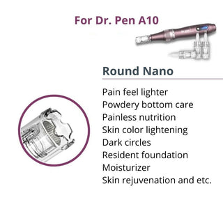 Dr. Pen A10 Cartridges - 20 Pack Round Nano Needles - Dr.Pen Authorized Distributor - Microneedling Pen