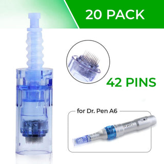 Dr. Pen A6 Cartridges - 20 Pack 42 Needles - Dr.Pen Authorized Distributor - Microneedling Pen