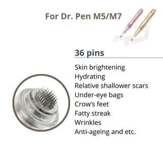 Dr. Pen M5 / M7 Cartridges - 10 Pack 36 Needles - Dr.Pen Authorized Distributor - Microneedling Pen